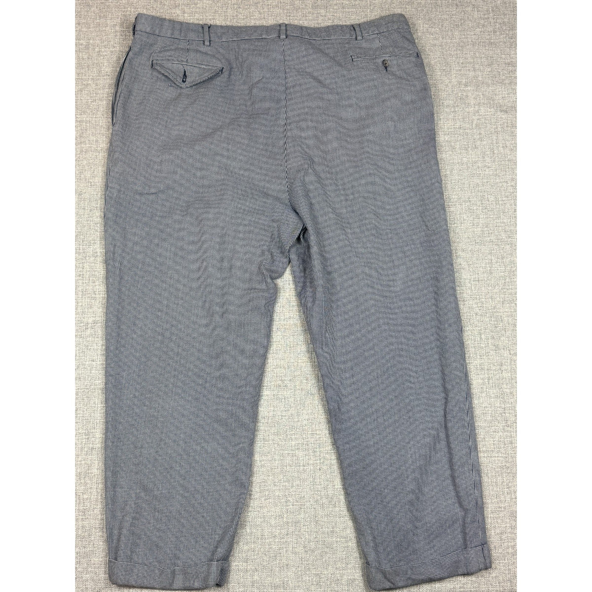 Polo Ralph Lauren Mens 46 Houndstooth Pleated Cuffed Pants Cotton Wool