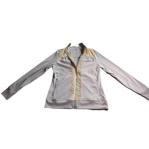 Annika Cutter & Buck Jacket Womens Small Petite Gray Yellow Full