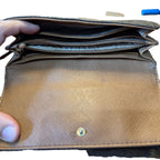 Michael Kors Brown MK Logo Snap Wallet Bifold Continental Zip Pocket Preowned