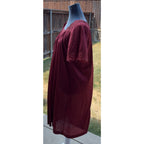 Vintage Henson Kickernick Nightgown Peignoir Robe Set M Burgundy Lace Nylon