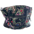Vera Bradley Day Off Satchel Kiev Paisley Quilted Shoulder Bag Purse Black Trim