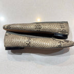 Chico’s Snakeskin Print Ballet Flats Womens 7M Pointed Toe Animal Print Shoes