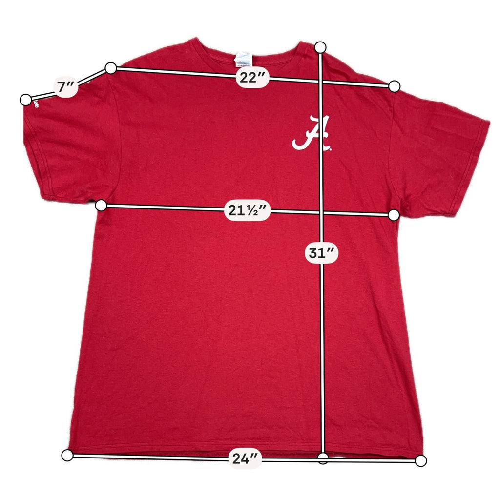 Alabama Crimson Tide Centerplate Staff T Shirt Mens XL Red Delta Pro Weight