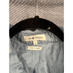 MM Vintage Denim Button Up Shirt Womens Small Distressed Studded Patch Western