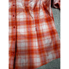 Duluth Trading Sidewinder Shirt Womens 2XL Coral Plaid Vented UPF 30