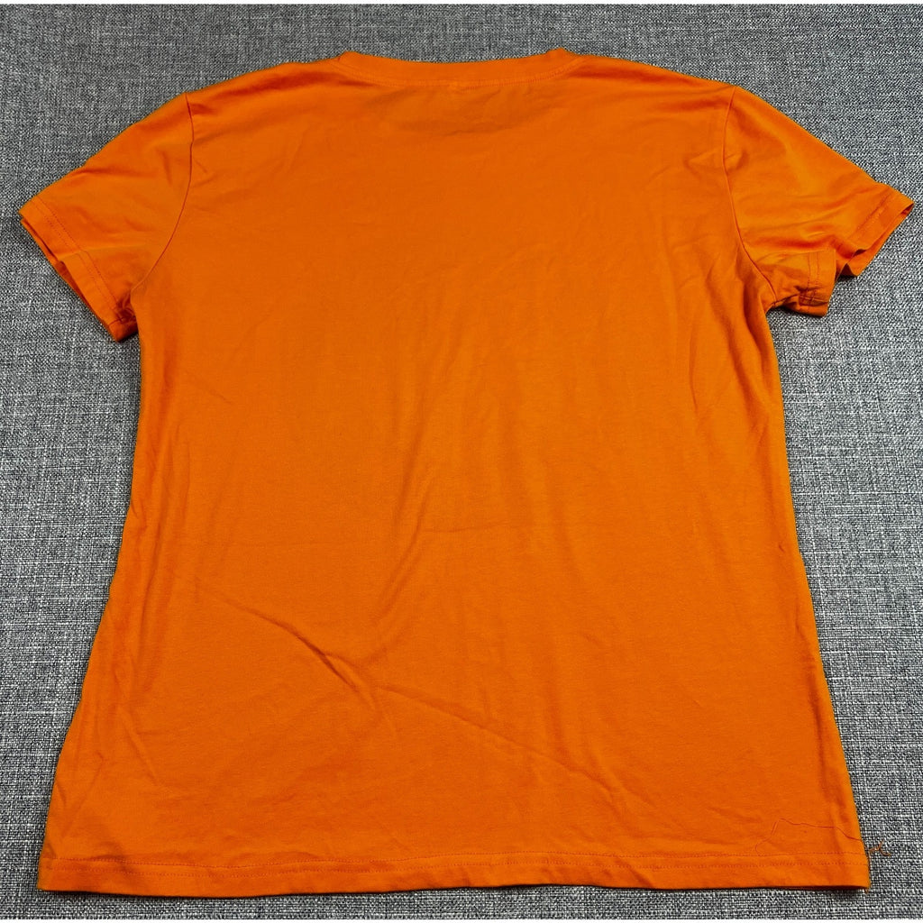 Basic Witch Halloween T Shirt Women's L Orange Coffee Parody Graphic Tee