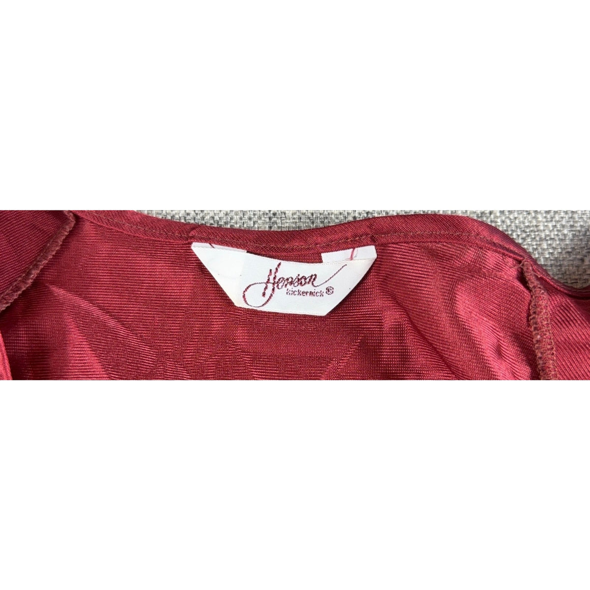 Vintage Henson Kickernick Nightgown Peignoir Robe Set M Burgundy Lace Nylon