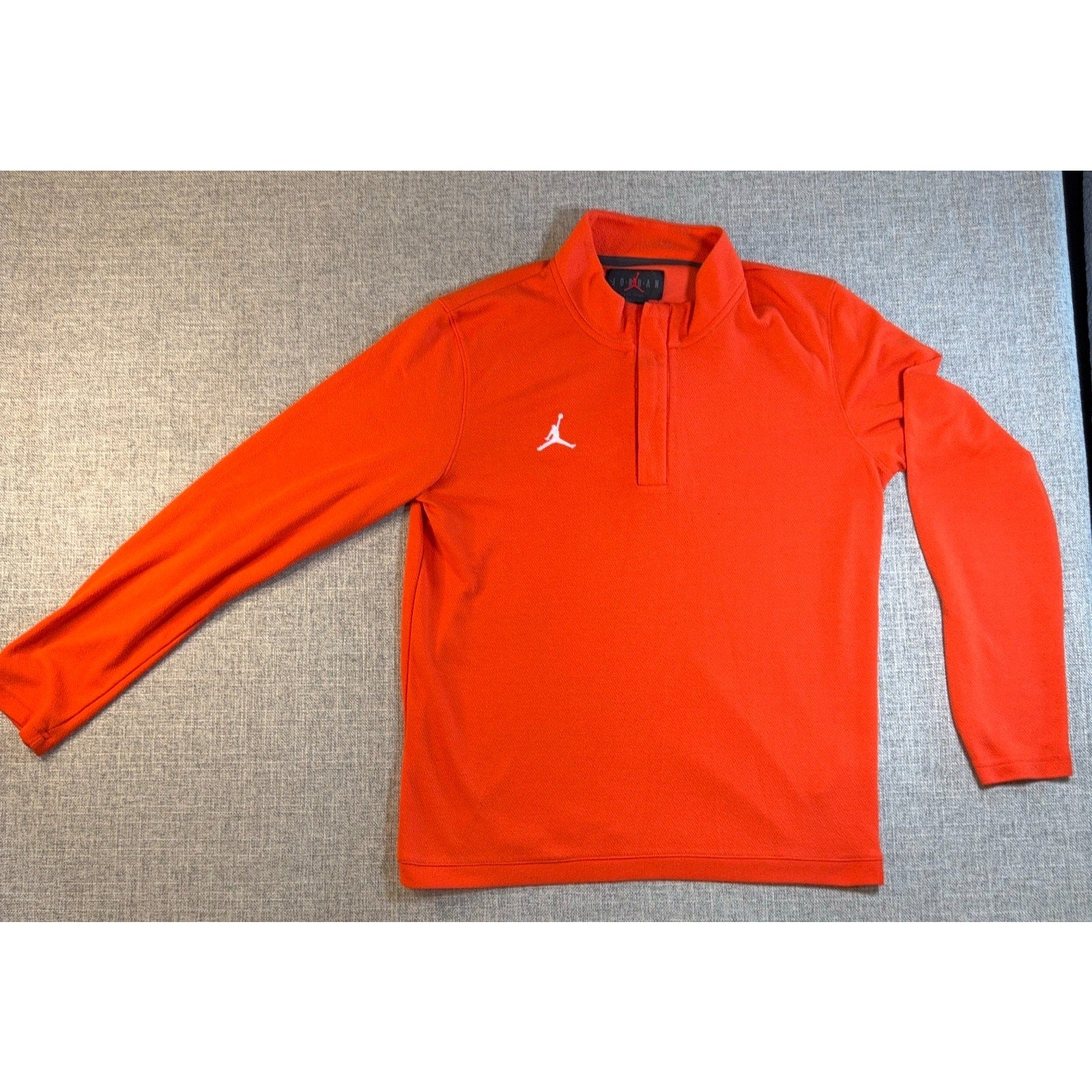 Jordan Team Dri-FIT Men M Orange Half Zip Pullover Jumpman Athletic Top