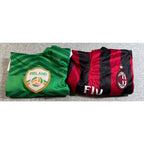 Lot 2 Youth Soccer Jerseys AC Milan Ireland Moody #19 Red Green Fan Shirts