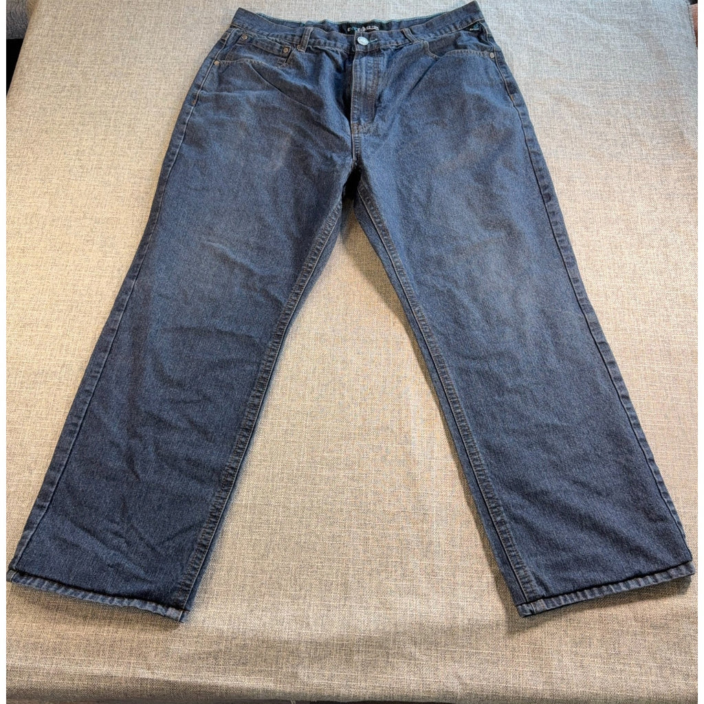 ENYCE Jeans Mens 40 Baggy Wide Leg Dark Wash Y2K Hip Hop Streetwear Denim