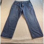 ENYCE Jeans Mens 40 Baggy Wide Leg Dark Wash Y2K Hip Hop Streetwear Denim