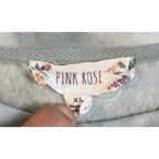 Pink Rose Womens XL Blue Gray Tie Dye Oversized Sweatshirt Crewneck Pullover