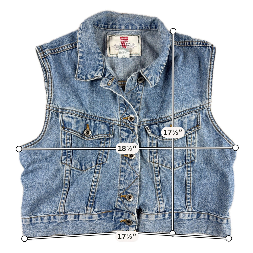 Vintage 90s Levi’s Jeans For Women Denim Vest M Acid Wash Cropped Trucker