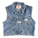 Vintage 90s Levi’s Jeans For Women Denim Vest M Acid Wash Cropped Trucker