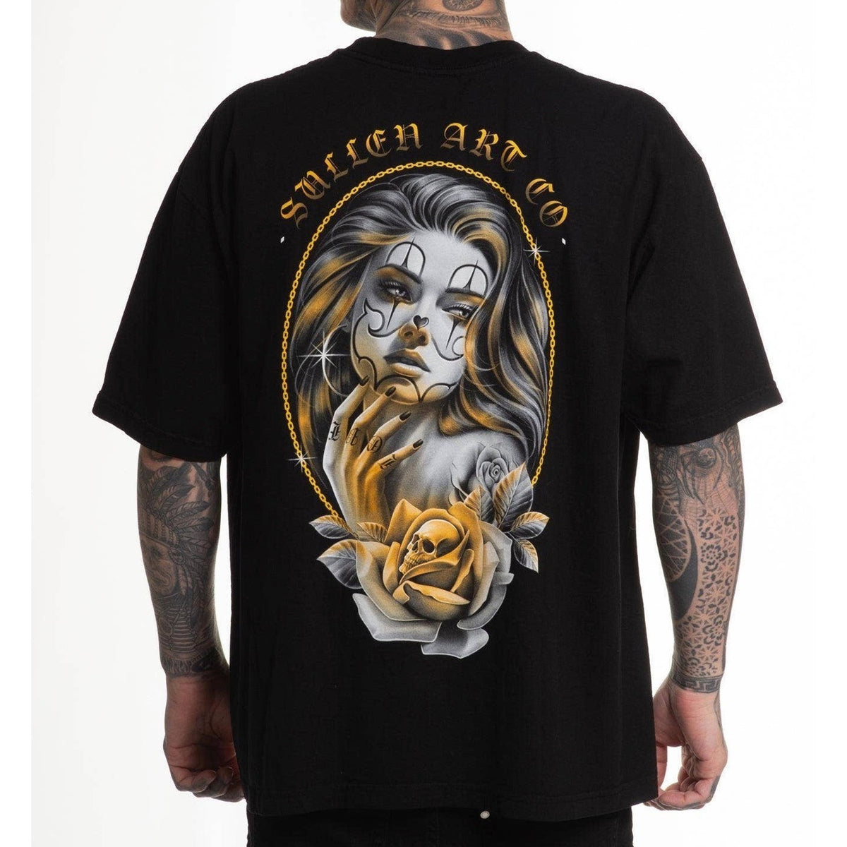 Sullen Art Collective Gold Gaze 1 Ton T Shirt Mens XL Black SCM7570 NWT
