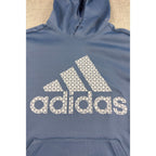 Adidas ClimaWarm Hoodie Mens L Blue Big Geometric Logo Pullover FR8273 2019