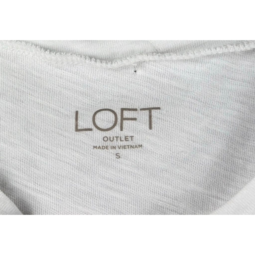 LOFT Outlet Tres Chic Graphic T Shirt Womens Small White Red French Quote