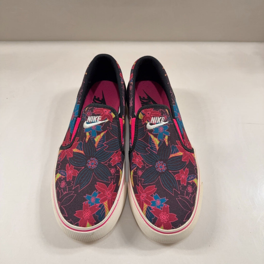Nike Women’s Slip On Floral Canvas Shoes Sz 6 Pink Blue Tropical Casual Sneakers