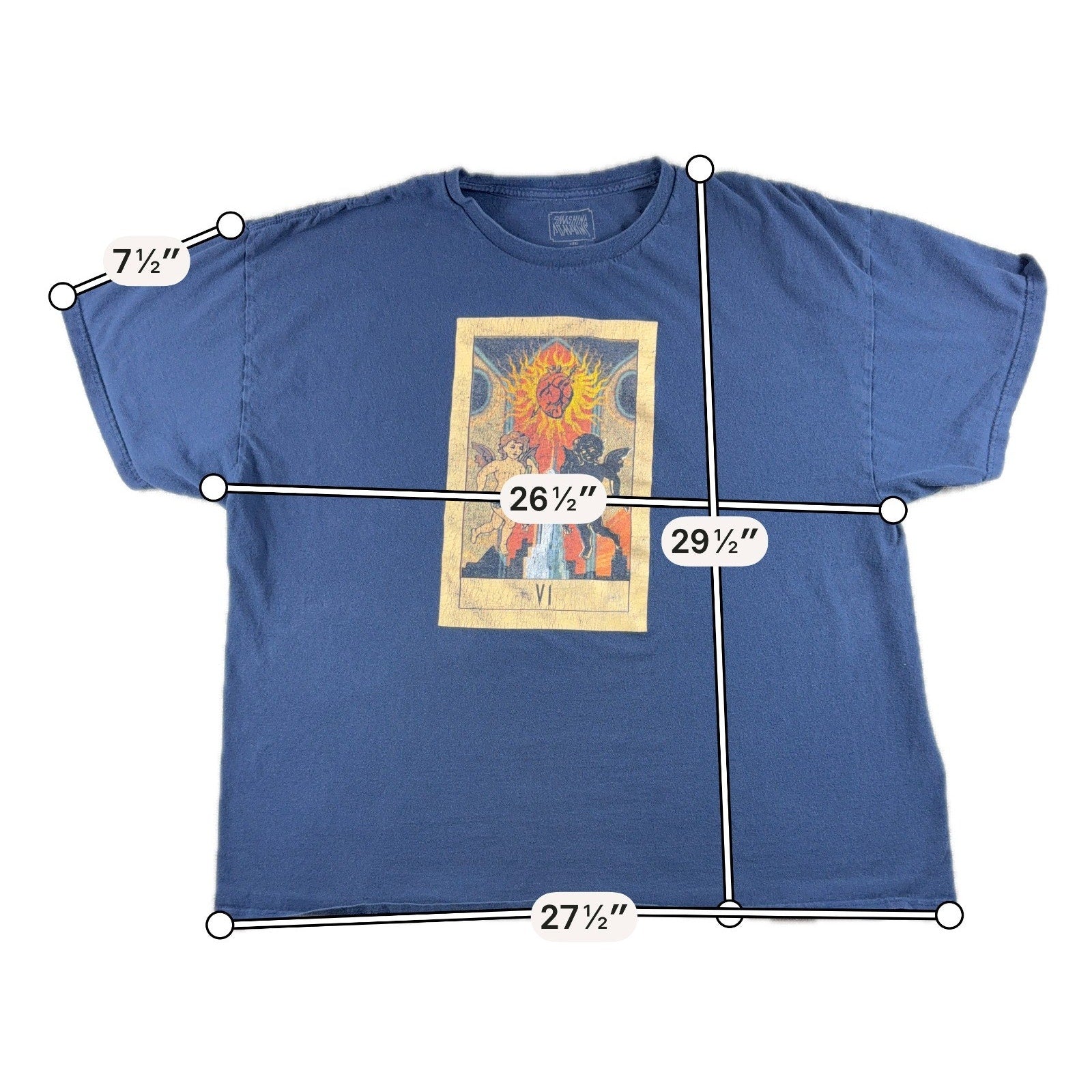 Smashing Pumpkins Spirits On Fire Tour 2022 Shirt XL Navy Tarot Band Tee