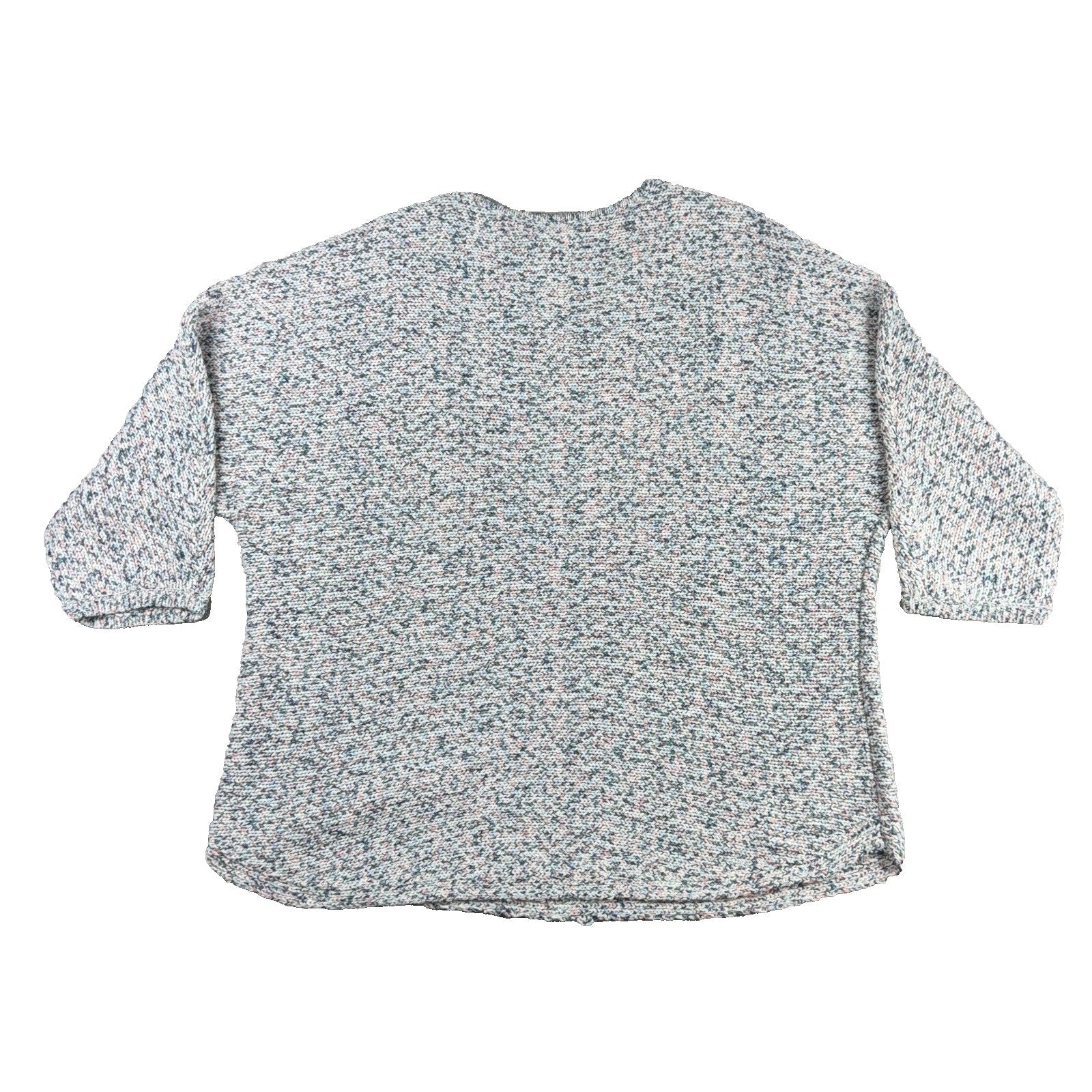 Chico’s Size 2 NWT Marled Dolman Sleeve V Neck Sweater Multicolor Split Hem