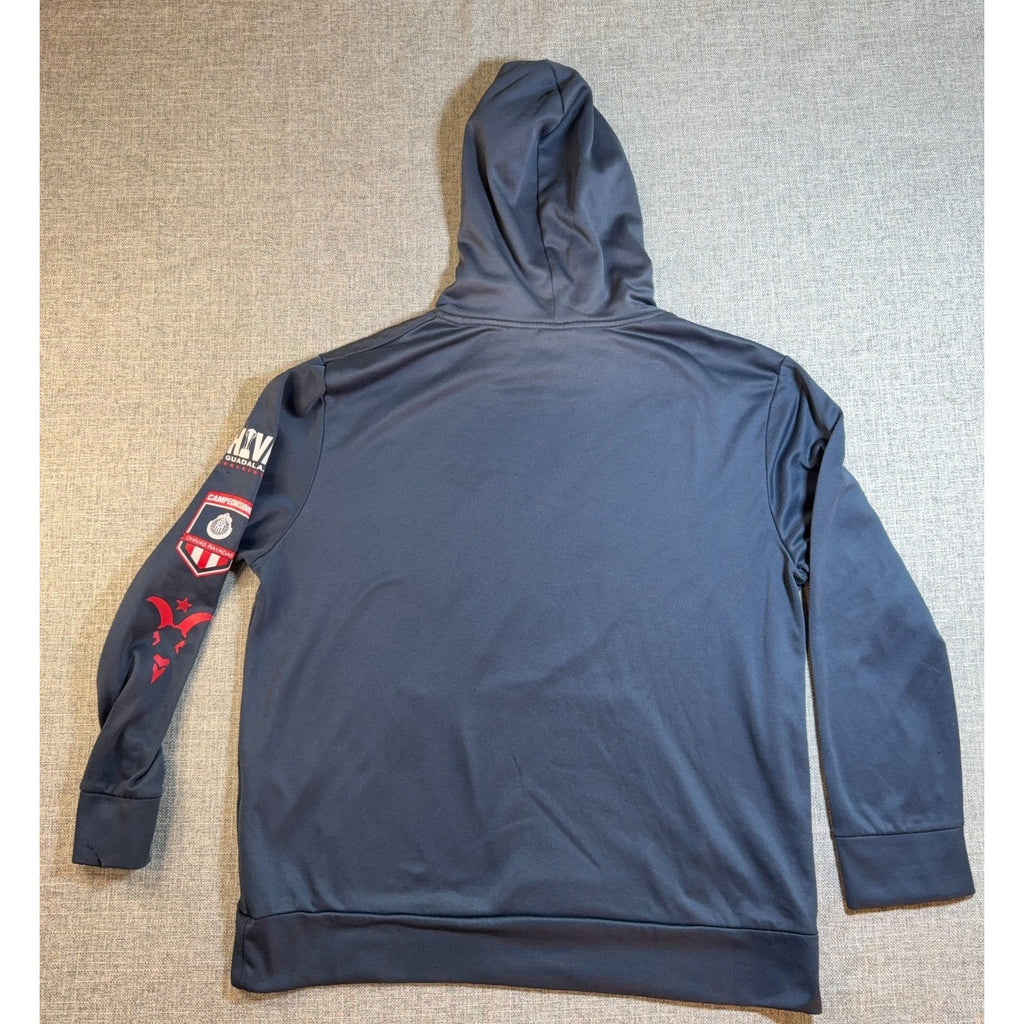 CD Guadalajara Chivas Rayadas Hoodie L Gray Soccer Club Pullover Flawed