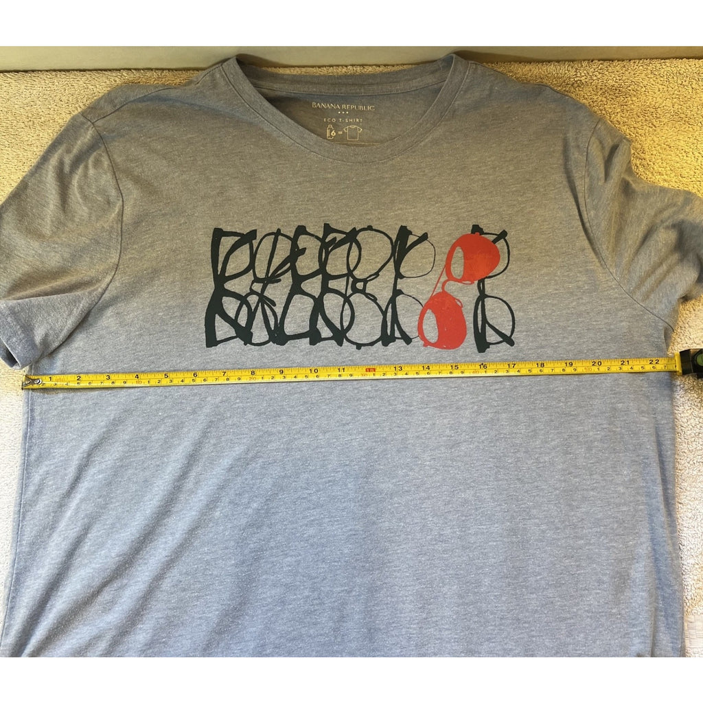 Banana Republic Eco T Shirt XL Gray Graphic Sunglasses Short Sleeve Soft Tee