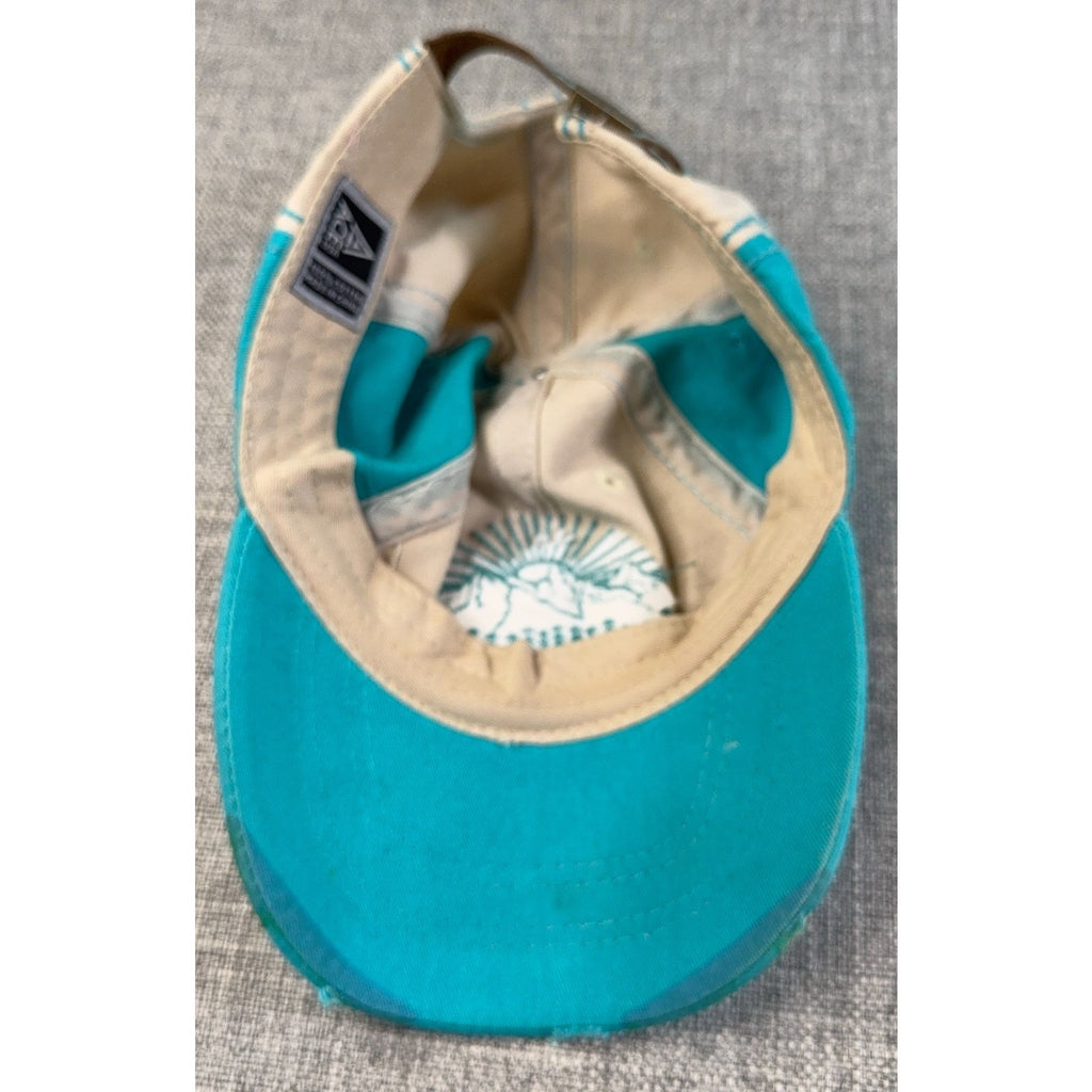ACE USA Ouray Colorado Hat Distressed Strapback Cap Turquoise Tan Mountain