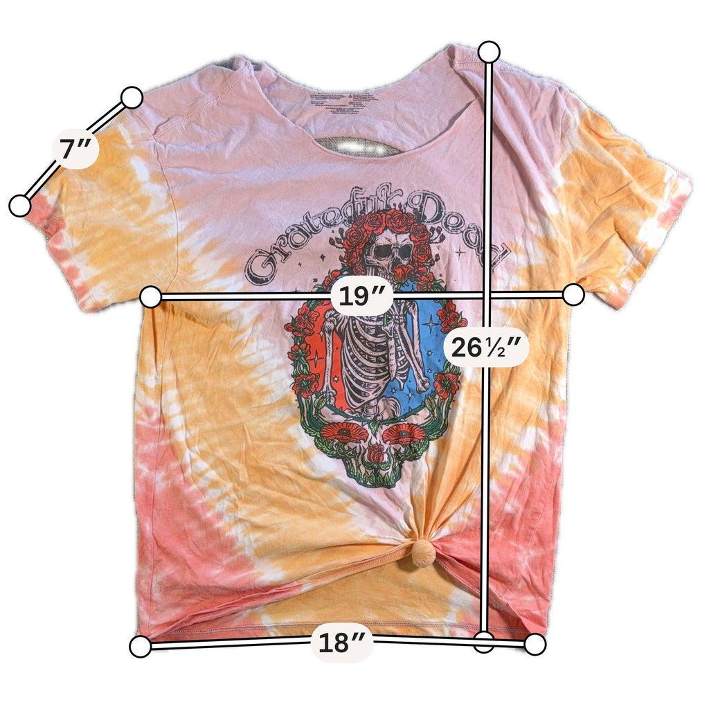 2 Grateful Dead Women’s Graphic Tee Bundle Tie Dye Stealie Skull Tops L XL