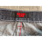 Chams Denim Jeans Mens 32x31 Gray Black Red Embroidered Pockets Y2K Straight