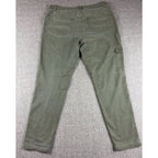 J Jill Womens 10 Olive Green Cargo Pants Utility Straight Leg Washed Cotton