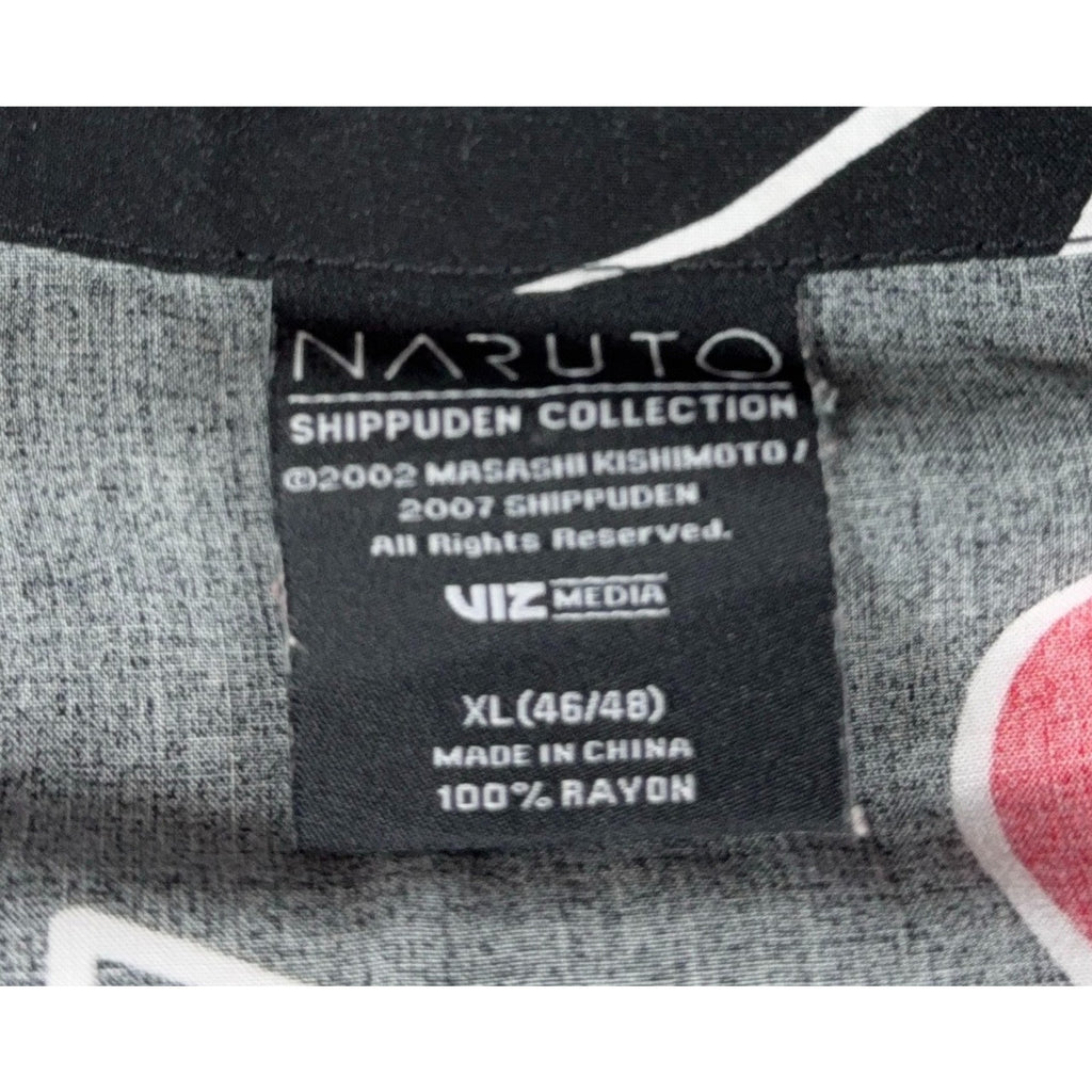 Naruto Shippuden 2007 Viz Media Akatsuki Sharingan Rayon Shirt XL Anime AOP