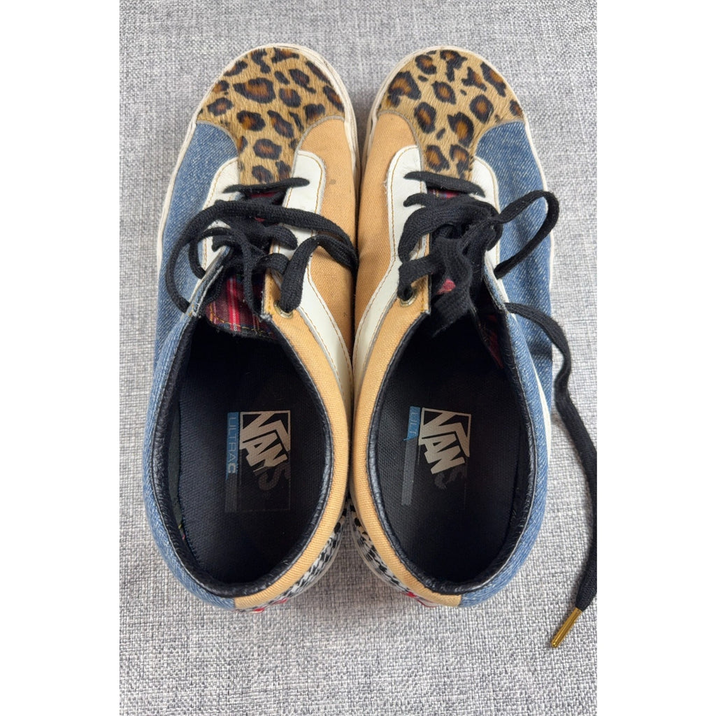 Vans Bold Ni Bender Shoes Mens 10 Leopard Denim Houndstooth Patchwork UltraCush