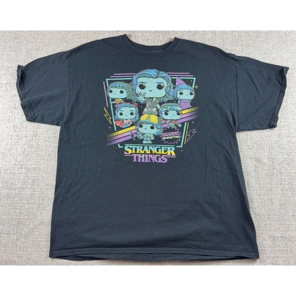 Stranger Things Funko Pop T Shirt Mens Large Black Netflix Eleven Dustin Tee