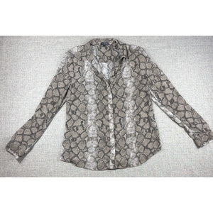 The Limited Snakeskin Blouse Womens L Animal Print Button Down Shirt Y2K