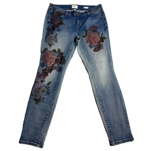 William Rast Perfect Skinny Jeans Womens 14 Floral Rose Print Justin Timberlake
