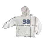 Edikted 98 Oversized Hoodie L Cream Blue Varsity Applique Y2K Streetwear
