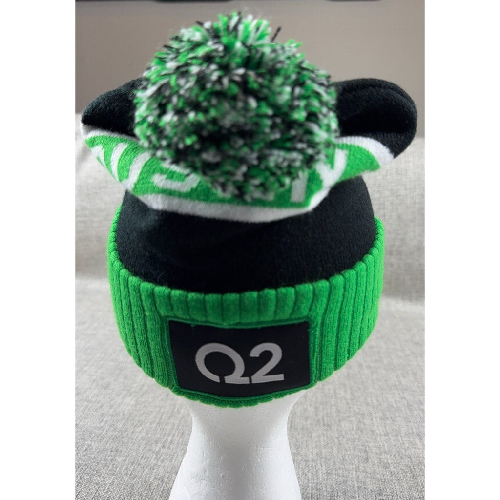 Austin FC Beanie Pom Knit Hat Q2 Stadium Black Green MLS Soccer One Size