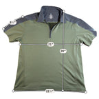 Kuhl Mens XL Quarter Zip Polo Shirt Olive Green Charcoal Performance Flawed