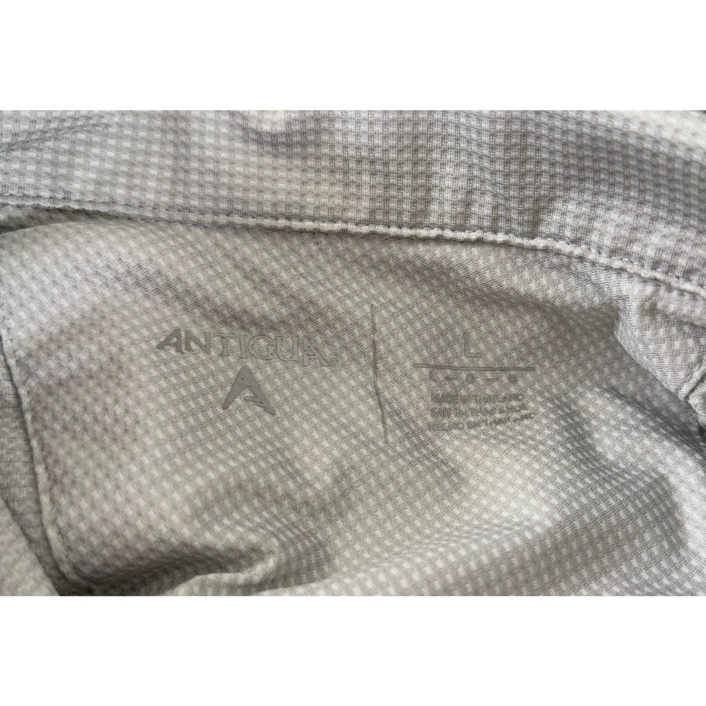 Arkansas Razorbacks Antigua Polo Shirt Mens L Gray Golf Performance NCAA Hogs