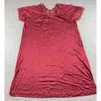 Vintage Henson Kickernick Nightgown Peignoir Robe Set M Burgundy Lace Nylon