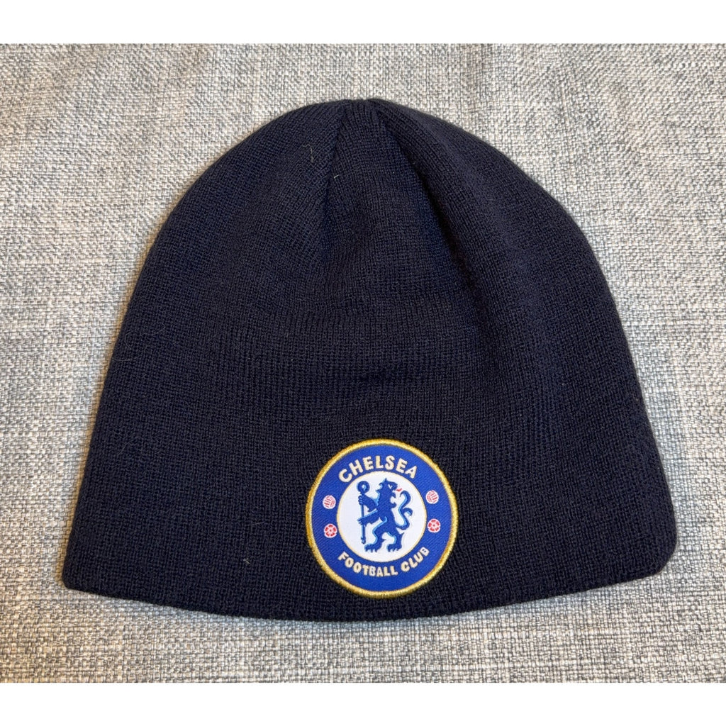 Chelsea FC Beanie Hat Navy Blue Embroidered Crest Official Licensed Soccer EPL