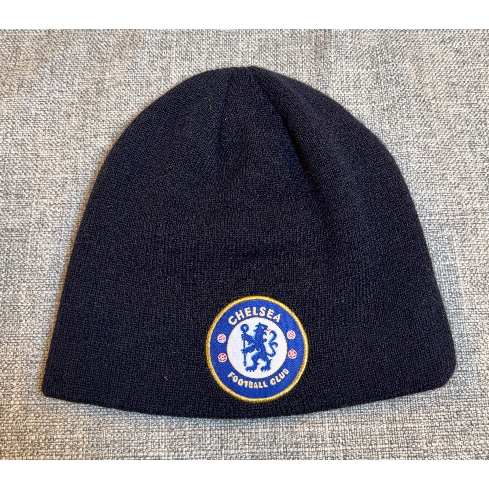 Chelsea FC Beanie Hat Navy Blue Embroidered Crest Official Licensed Soccer EPL