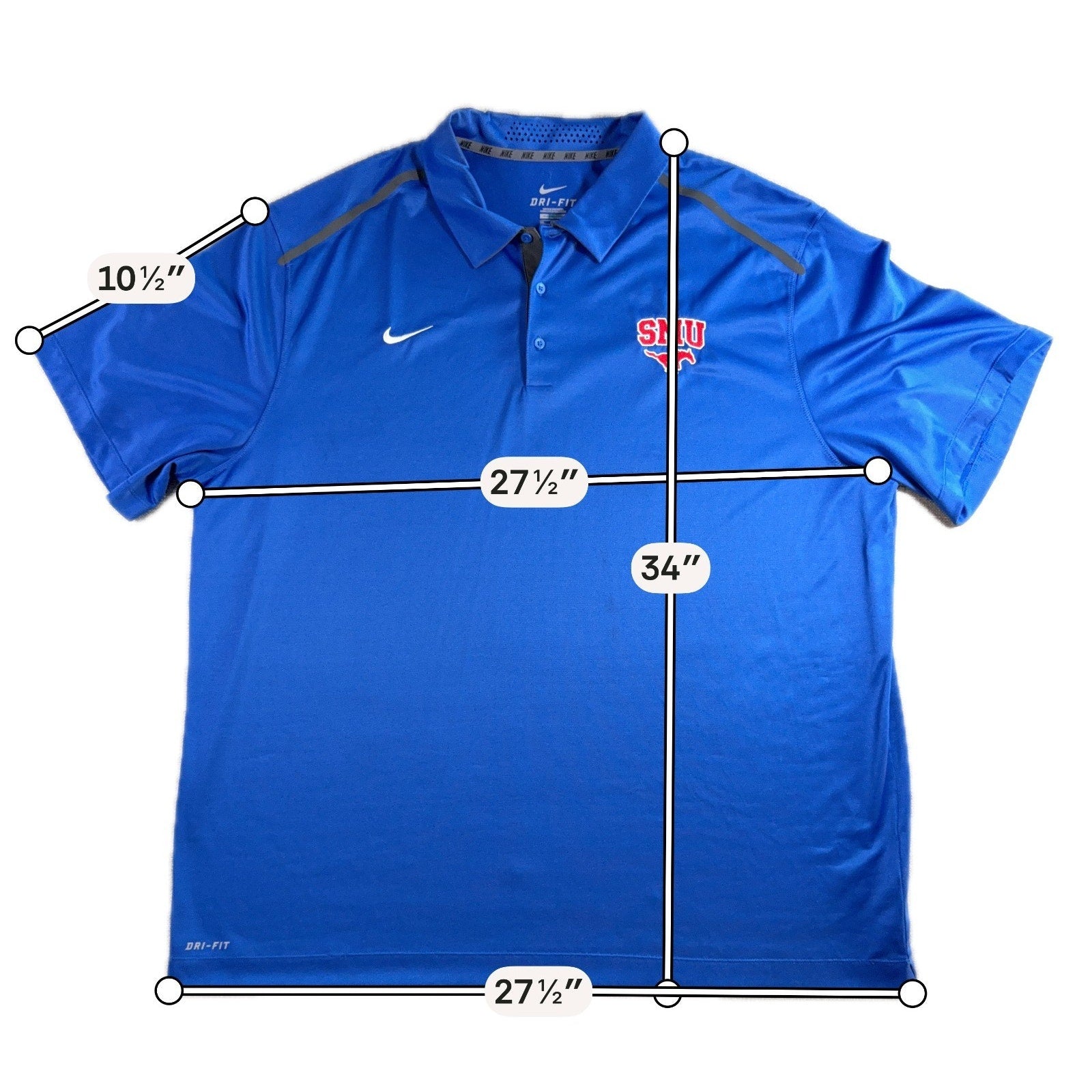 2 Nike SMU Mustangs Dri Fit Polos Men 3XL Red Blue NCAA Golf Shirt Lot