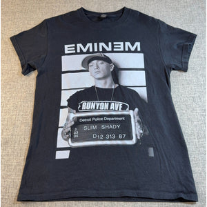 Eminem Slim Shady Mugshot T Shirt Mens Small Black Runyon Ave D12 Rap Tee