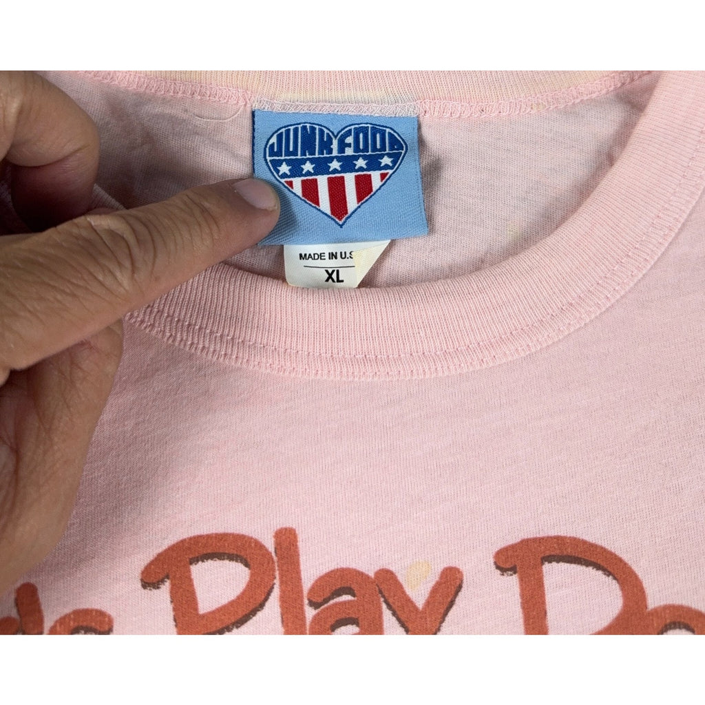 Junk Food Curious George Let’s Play Doctor T Shirt Womens XL Pink Made USA