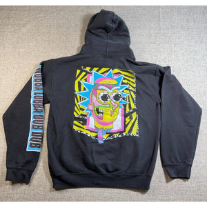 Rick and Morty Hoodie Adult S Black Wubba Lubba Dub Dub Graphic Pullover