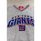 Vintage Y2K New York Giants NFL V Neck Sweatshirt Mens XL Gray Embroidered