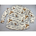 Woolrich Mens XL Hunting Shirt Pheasant Deer Wildlife Print Button Down Outdoor