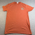 Quiksilver 1969 Wave Graphic T Shirt Mens Medium Orange Surf Skate Double Sided