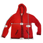 The Alpaca Connection Red Geometric Hooded Cardigan — Small